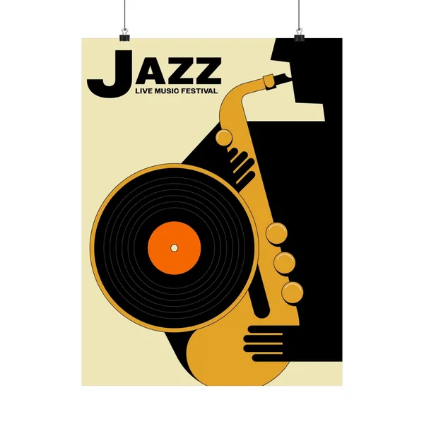 Jazz Saxophone Vintage Poster, Music Room Art Print
