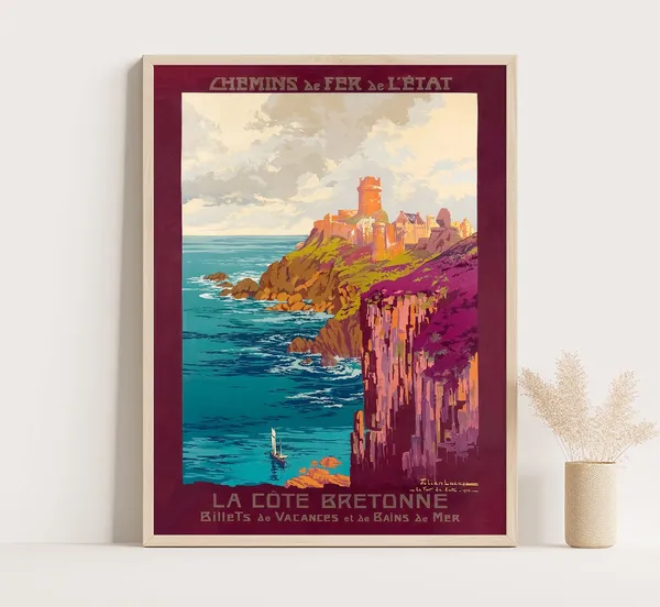 La Cote D Bretagne Vintage Travel Poster