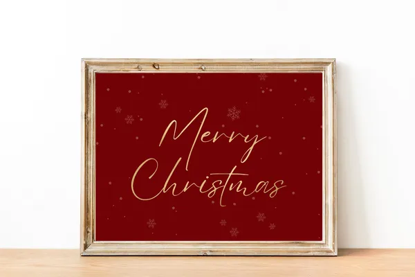 Merry Christmas Sign Art Print, Holiday Decor