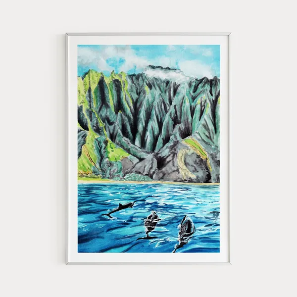 Na Pali Coast Kauai Hawaii Travel Poster