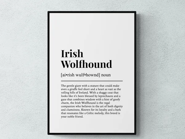 Irish Wolfhound Funny Definition Dog Art Print