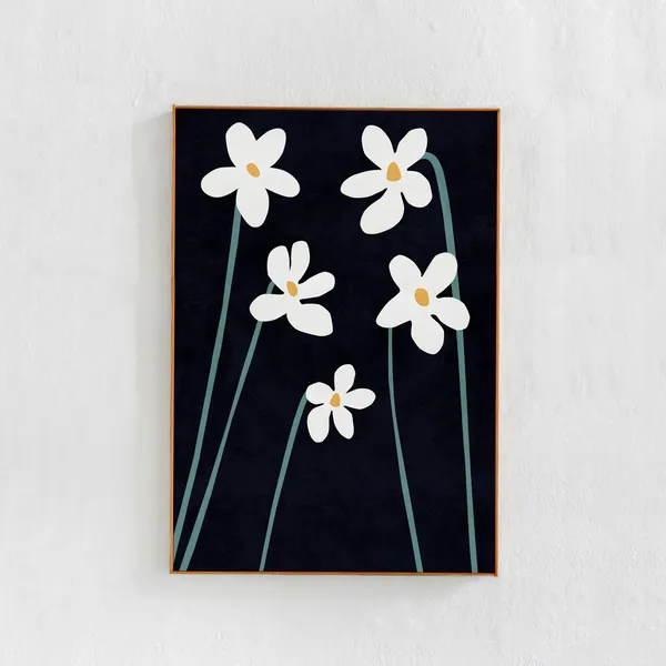 Spring Flowers Modern Scandi Boho Floral Art Print