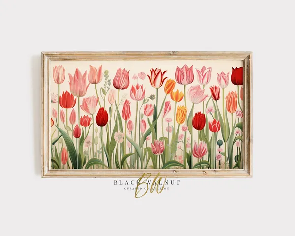 Spring Tulips Modern Tulip Flower Field Art Print
