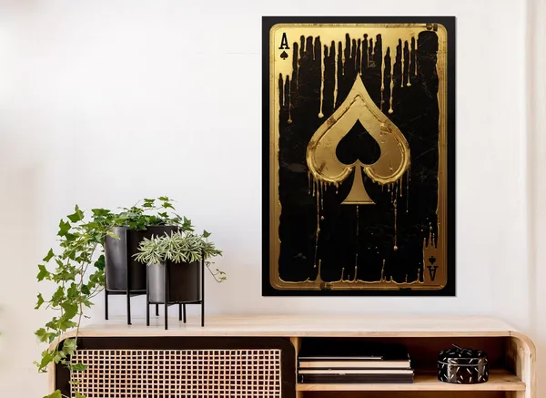 Ace Of Spades Poker Art Print, Card Player Gift