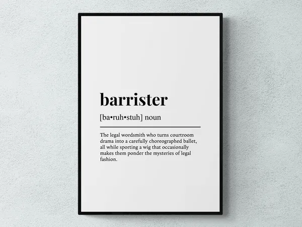 Barrister Funny Definition Quote Poster Print