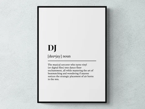 DJ Funny Definition Typography Wall Art Print