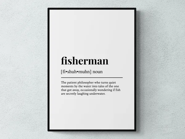 Fisherman Definition Funny Job Gift Art Print