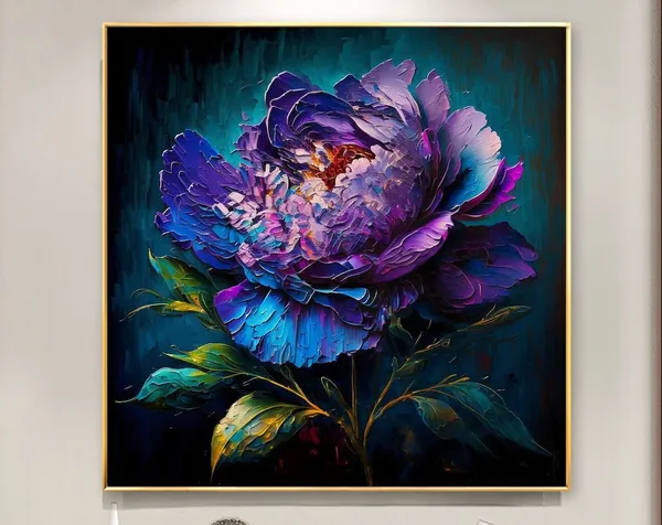 Abstract Purple Flower Oil Painting Art Print