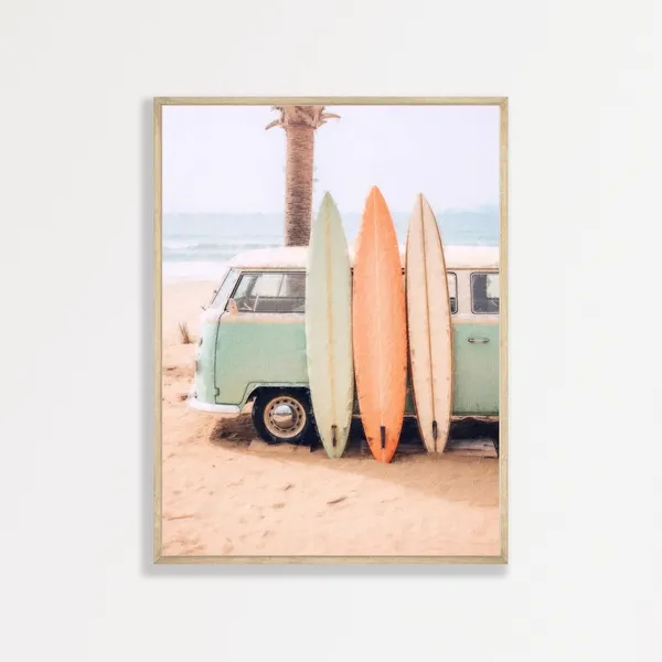 Coastal Surf Retro Pastel Beachy Art Print