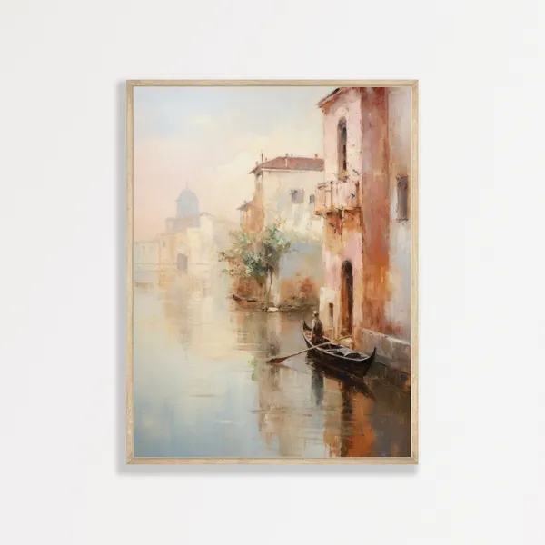 Muted Venice Retro Italy Apartment Travel Poster