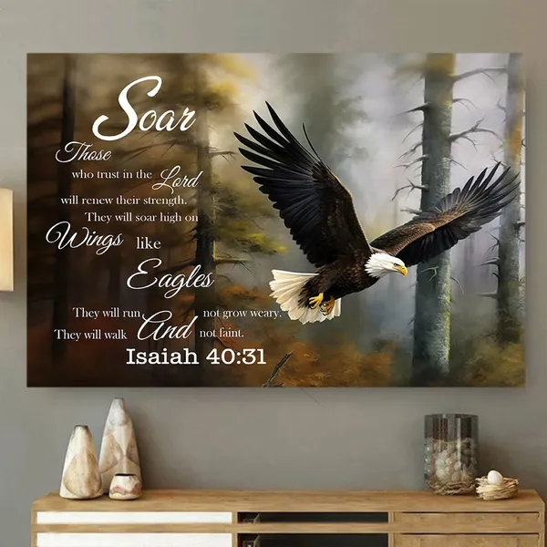 Bible Verse Eagle Art Print, Christian Scripture