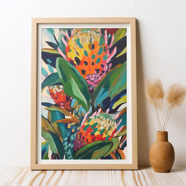 Australian Banksia Bloom Abstract Art Print
