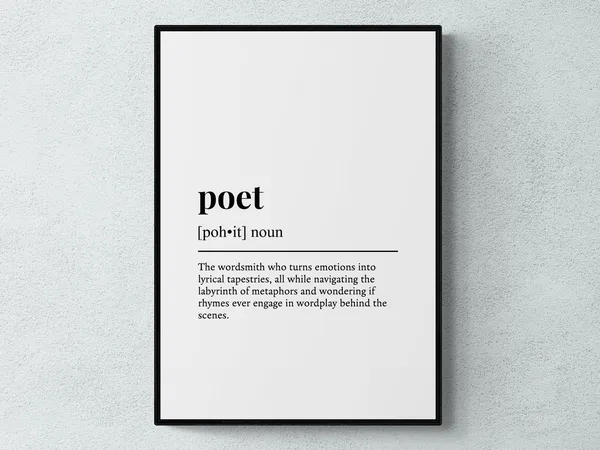 Poet Definition Funny Typography Art Print