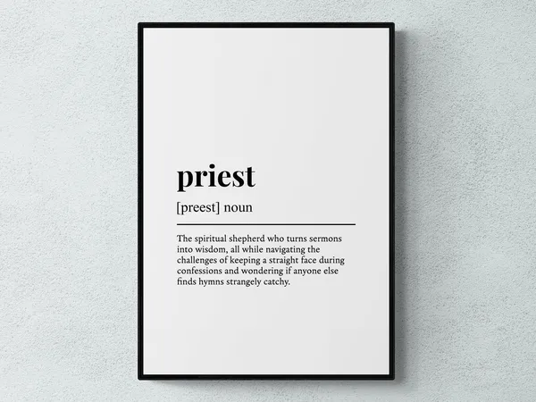 Priest Funny Definition Art Print, Job Gift