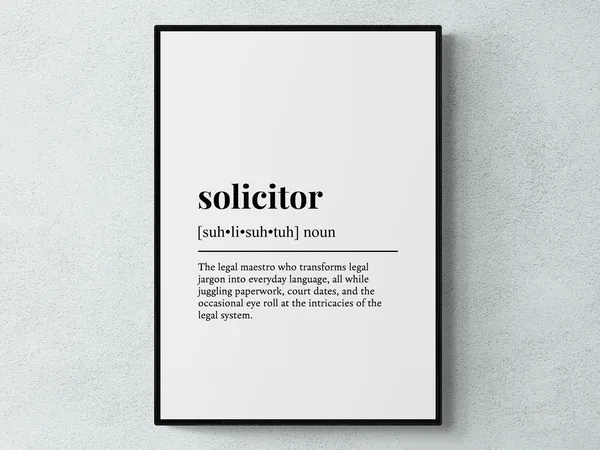 Solicitor Funny Definition Typography Art Print