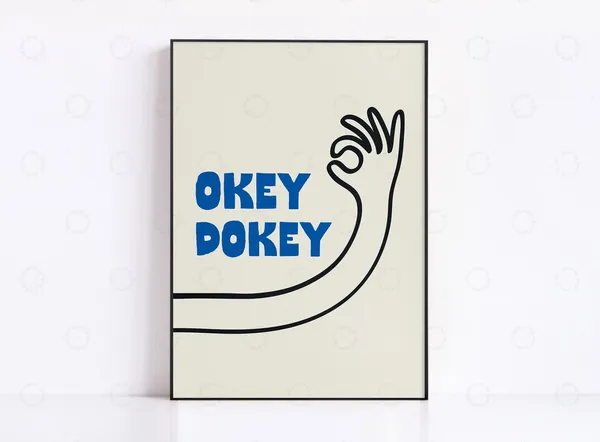 Okey Dokey Mid Century Typography Art Print