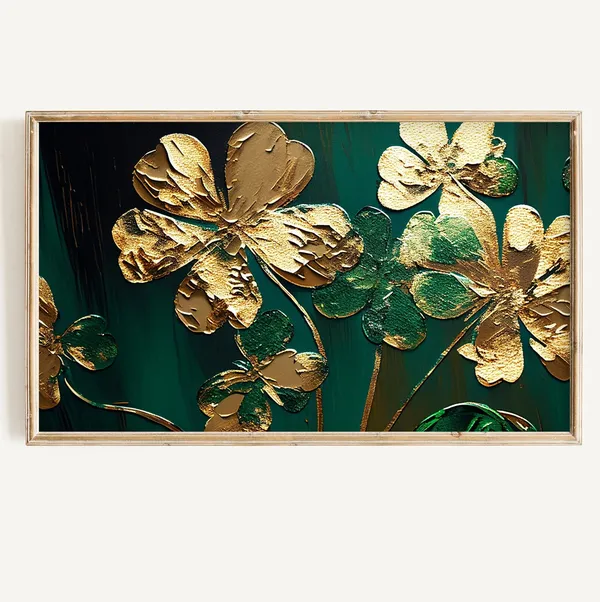 St. Patrick's Day Abstract Clovers Art Print