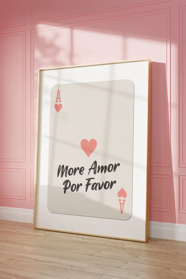 Ace Of Hearts Love Quote Retro Card Art Print