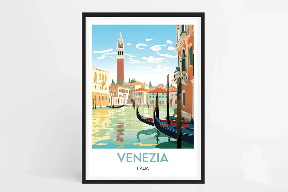 Venice Frame Illustration Travel Poster - Image 2