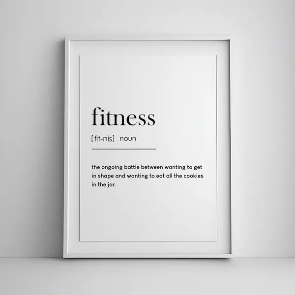 Fitness Definition Poster, Gym Sign Home Decor