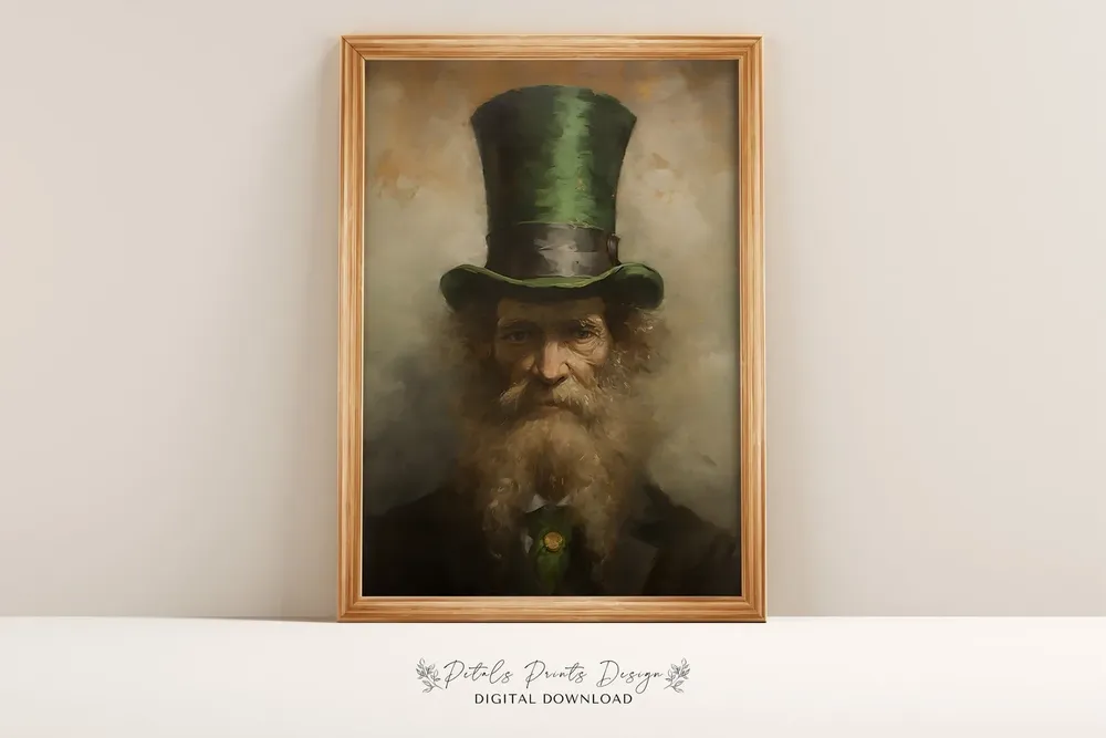 St Patricks Day Rustic Clover Art Print