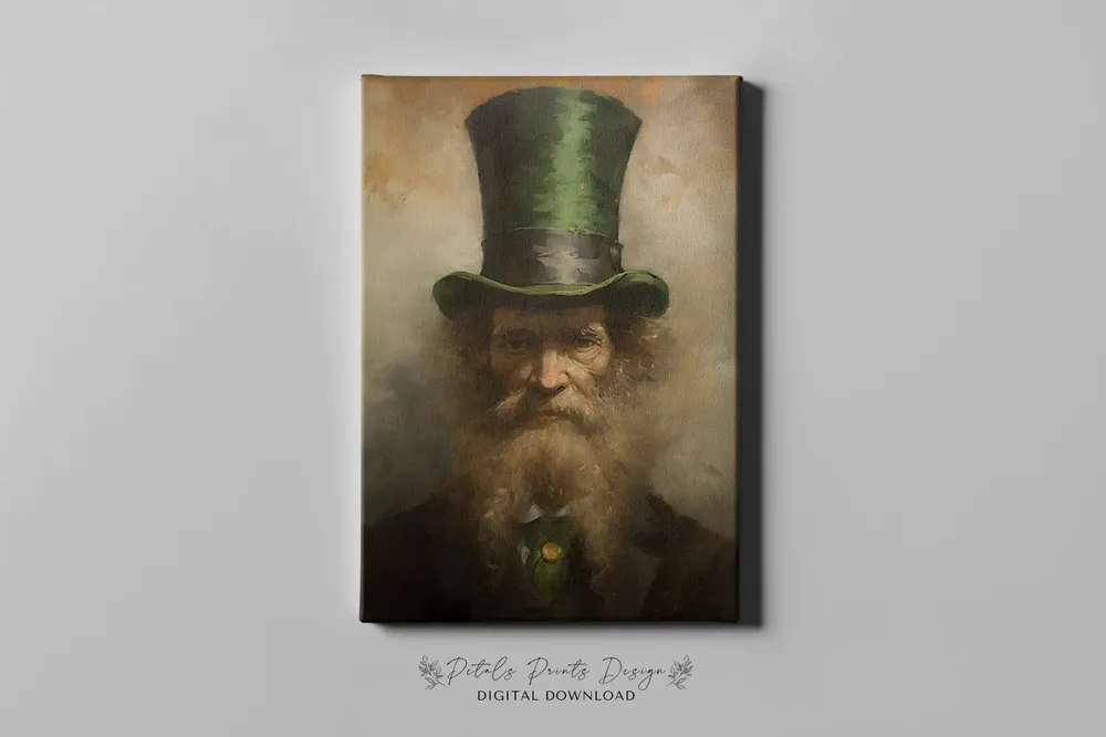 St Patricks Day Rustic Clover Art Print - Image 4