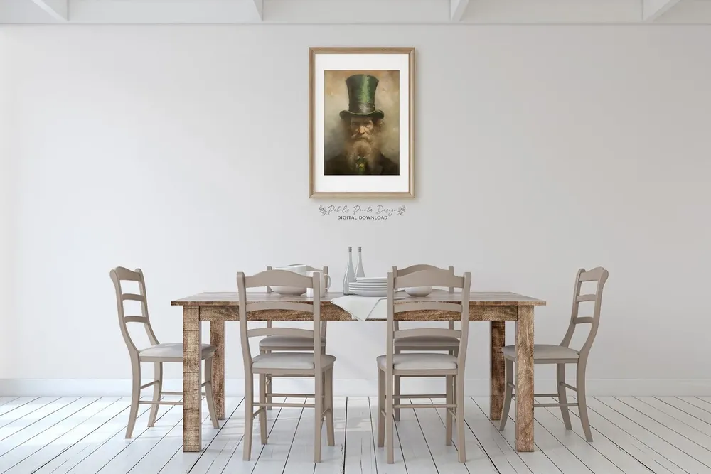 St Patricks Day Rustic Clover Art Print - Image 2