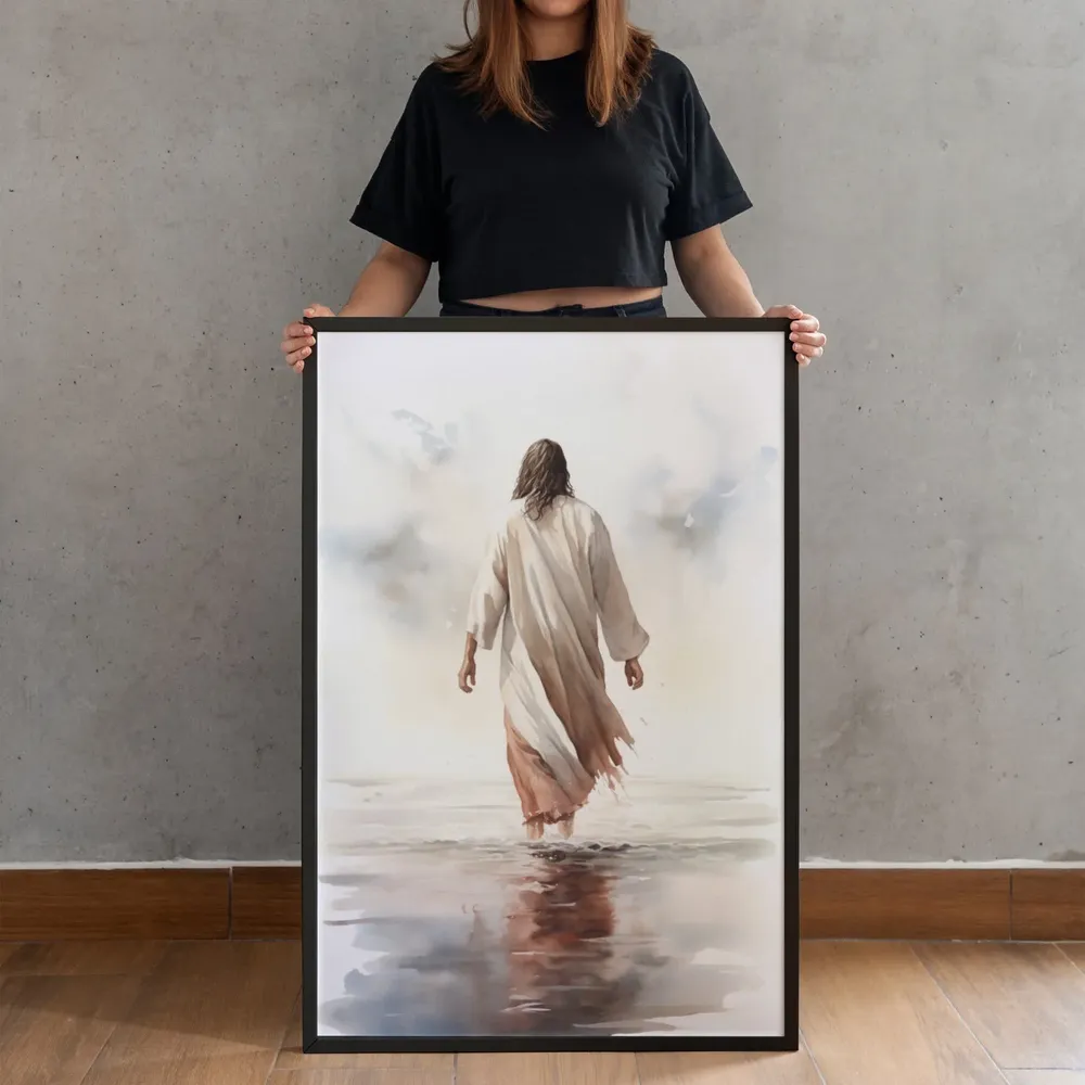 Jesus Walking On Water Bible Art Poster - Image 4