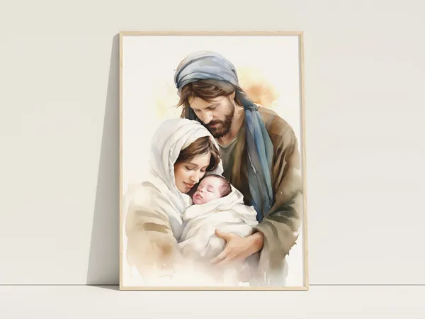 The Birth of Jesus Nativity Scene Christian Art Print