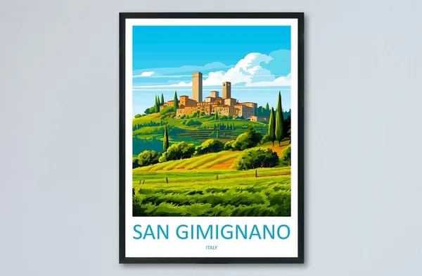 San Gimignano Travel Poster, Italy Wall Art