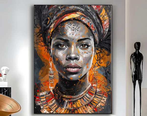 African Woman Portrait, Ethnic Tribal Art Print
