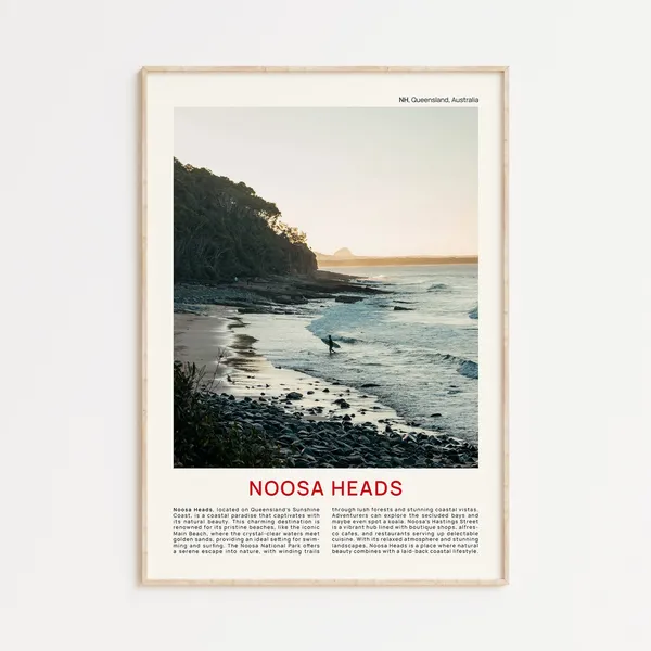 Noosa Heads Travel Poster, Queensland Art Print