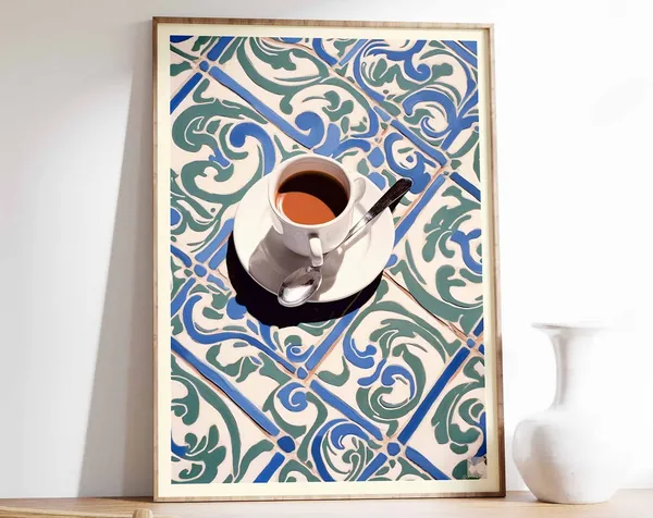 Moroccan Coffee Vintage Coffee Poster, Cafe Decor