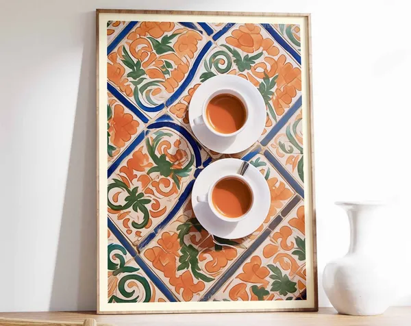 Moroccan Coffee Vintage Cafe Poster, Kitchen Decor