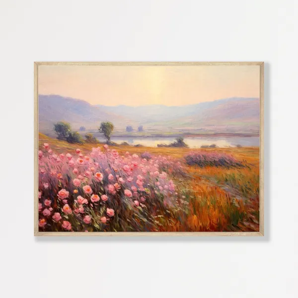 Country Wildflowers Retro Countryside Art Print