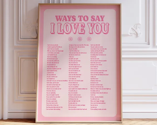 Ways To Say I Love You Retro Wall Art Print