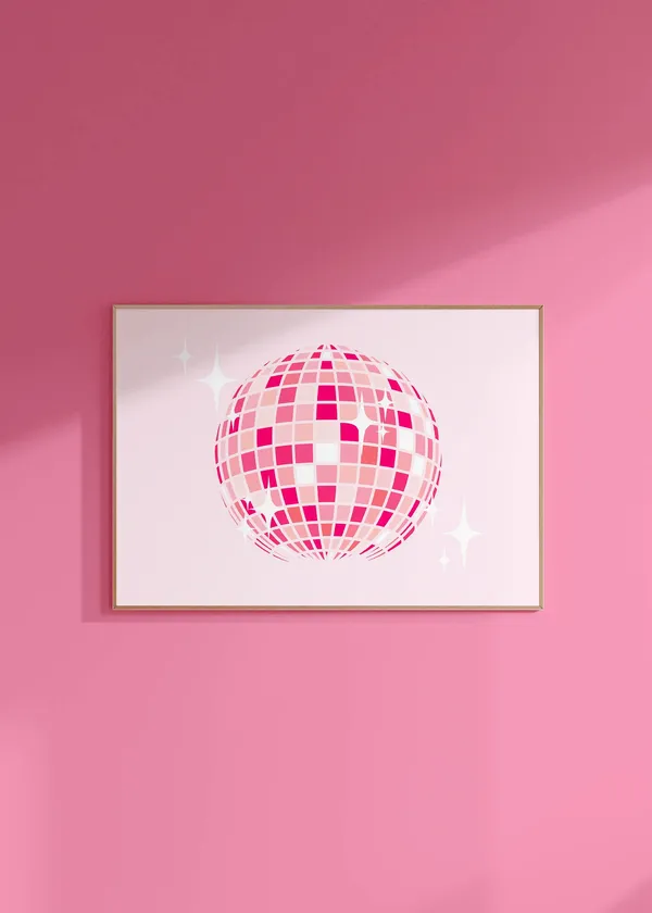 Disco Ball Art Print, Y2K Dorm Decor