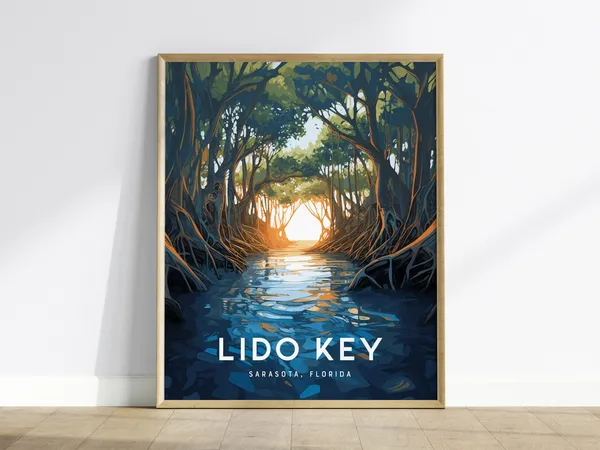Lido Key Mangrove Tunnel Travel Poster, Sarasota Florida