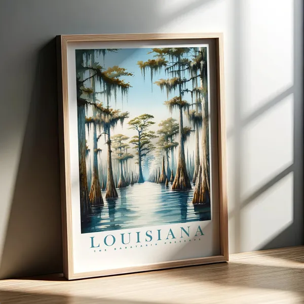 Louisiana Watercolor Art Print, Barataria Preserve