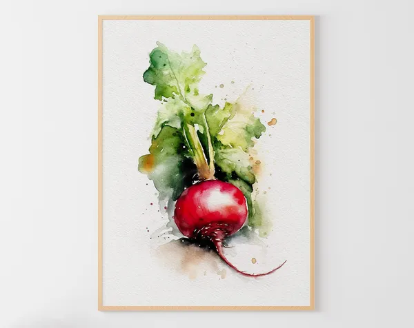 Beet Watercolor Painting, Farmhouse Kitchen Art Print