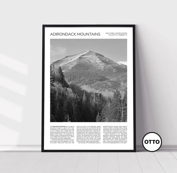 Adirondack Mountains Travel Poster, Whiteface Mountain