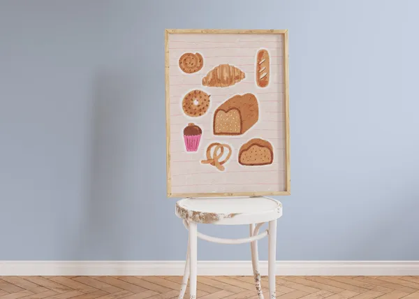 Bread Poster Art for Kitchen, Restaurant, Cafe
