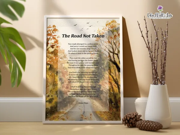 The Road Not Taken Robert Frost Poetry Art Print