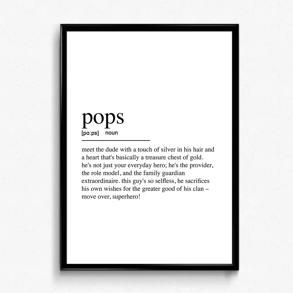 Pops Definition Grandpa Gift, Art Print