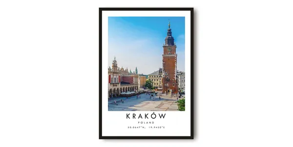 Krakow Poland Minimalist Travel Poster