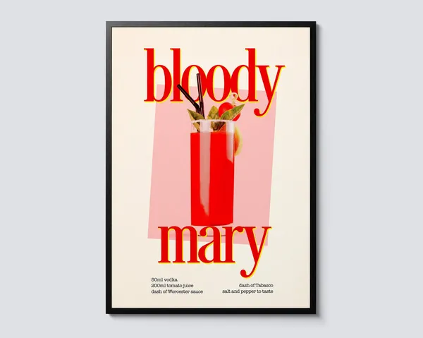 Bloody Mary Cocktail Retro Kitchen Art Print