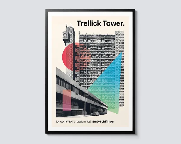Trellick Tower Portrait Art Print, London Architecture