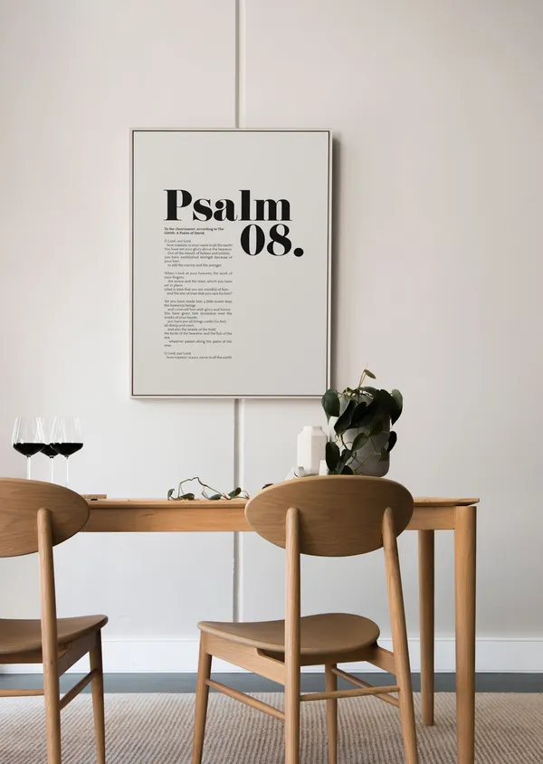 Psalm 8 Minimalist Christian Scripture Art Print
