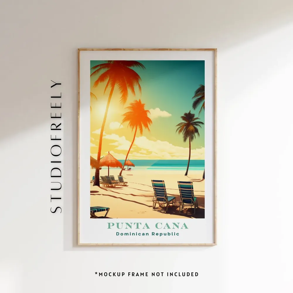 Punta Cana Beach Retro Travel Poster