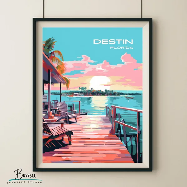 Destin Florida Ocean View Travel Poster Print